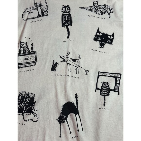 1990s STUDIO ROJA. Joe Crabtree CATS All Over Short Sleeve T Shirt. L-XL - Picture 10 of 13